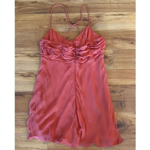 Anthropologie Red Satin Slip Mini Dress New 12 - Picture 12 of 16